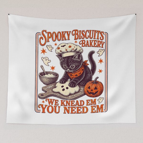 Item preview, Spooky Halloween - Kitty Biscuits We Knead Em You Need Em designed and sold by watanabeee.