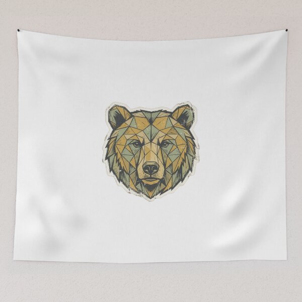 Item preview, Geometric Grizzly Bear Head Mosaic Distressed Retro designed and sold by Mr. Pawsome.