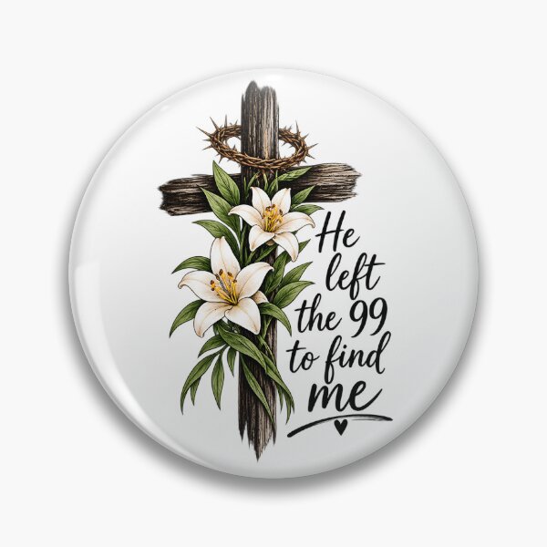 Item preview, He Left the 99 to Find Me - Christian Lost Sheep Cross designed and sold by oumayma mokrane.