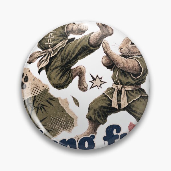 Item preview, Flying Kick Kung Fu Rabbits Vintage Collage T-Shirt Design designed and sold by KIDEnia.