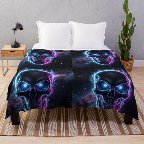 Item preview, Cosmic Lightning Skull Neon Glow designed and sold by DWolf04.