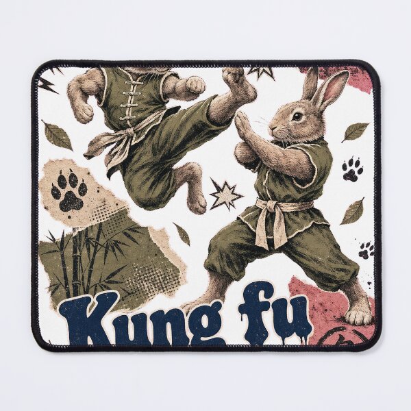 Item preview, Flying Kick Kung Fu Rabbits Vintage Collage T-Shirt Design designed and sold by KIDEnia.