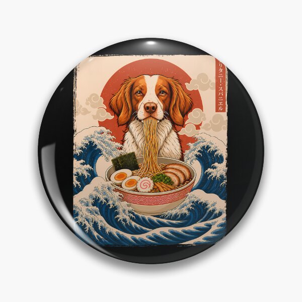 Item preview, Brittany Spaniel Eating Ramen - American Brittany Japanese designed and sold by ripgoatclothing.