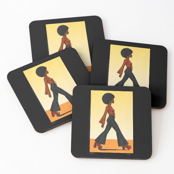 Item preview, Vintage 1970S Skating Black African American Woman With Afro designed and sold by ripgoatclothing.