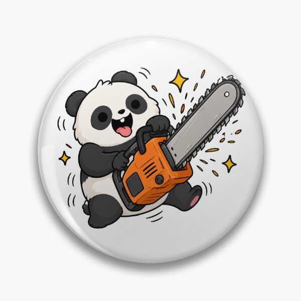 Item preview, Crazy Panda Chainsaw Funny Meme designed and sold by MonkiFlipp.