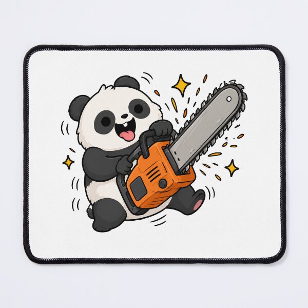 Item preview, Crazy Panda Chainsaw Funny Meme designed and sold by MonkiFlipp.