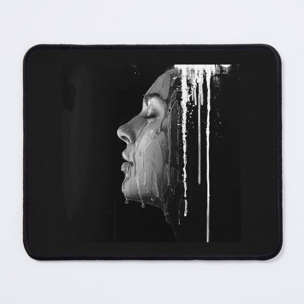Item preview, Melting Woman Portrait – Surreal Black and White Drip Art designed and sold by inkoutninja.