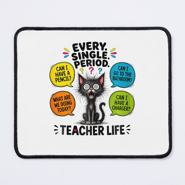Item preview, Funny Teacher Life Classroom Humor Black Cat designed and sold by ripgoatclothing.