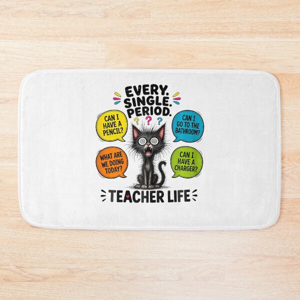 Item preview, Funny Teacher Life Classroom Humor Black Cat designed and sold by ripgoatclothing.