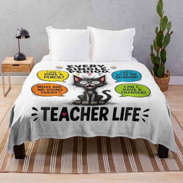 Item preview, Funny Teacher Life Classroom Humor Black Cat designed and sold by ripgoatclothing.