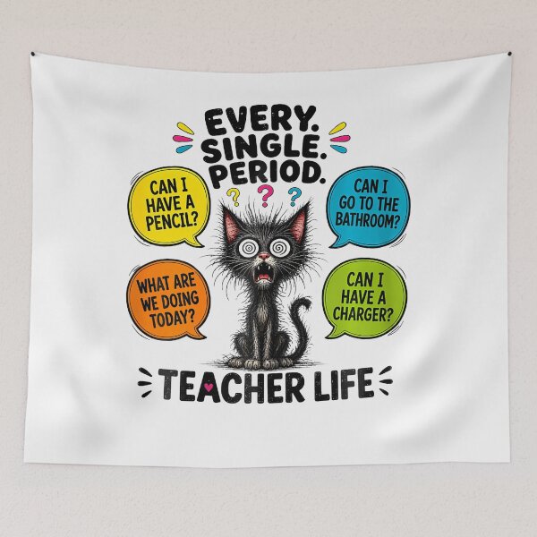 Item preview, Funny Teacher Life Classroom Humor Black Cat designed and sold by ripgoatclothing.