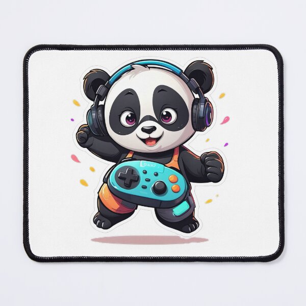 Item preview, Cute Gamer Panda with Headphones Gaming Controller Cartoon designed and sold by designerbhai009.