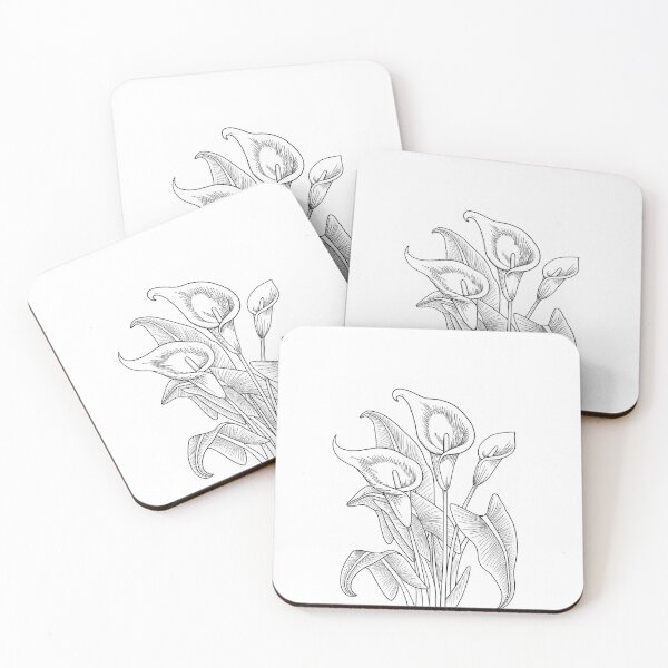Item preview, Vintage Calla Lily Botanical Line Art designed and sold by GTeoArt.