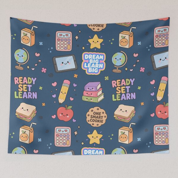 Item preview, Student Studying Cute Collage Pastel Seamless Pattern designed and sold by HowToCanadian.