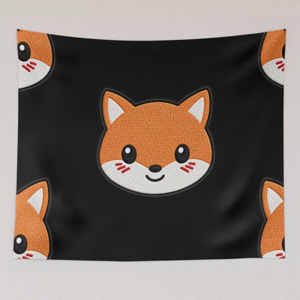 Item preview, Kawaii Fox Embroidery Patch Illustration designed and sold by ColorSplash123.