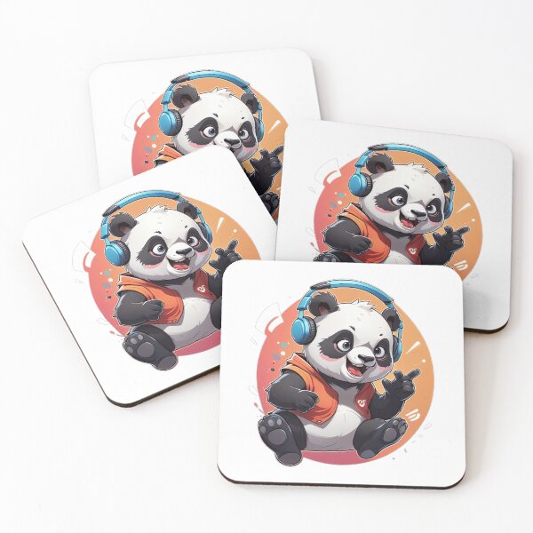 Item preview, Cute Panda with Headphones Funny Music Lover Cartoon Panda designed and sold by designerbhai009.