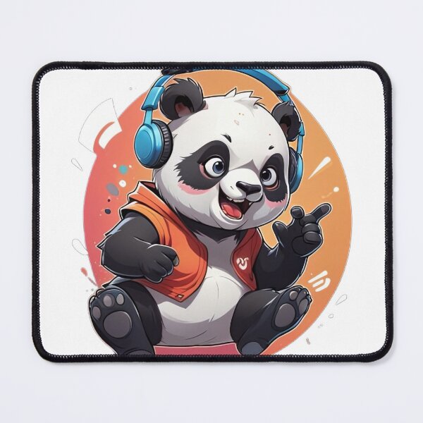 Item preview, Cute Panda with Headphones Funny Music Lover Cartoon Panda designed and sold by designerbhai009.