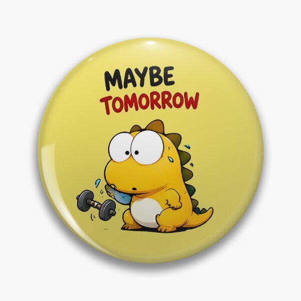 Item preview, Maybe Tomorrow Lazy Gym Dinosaur Sticker designed and sold by PreeCha Art & Co..