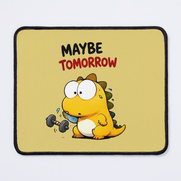 Item preview, Maybe Tomorrow Lazy Gym Dinosaur Sticker designed and sold by PreeCha Art & Co..