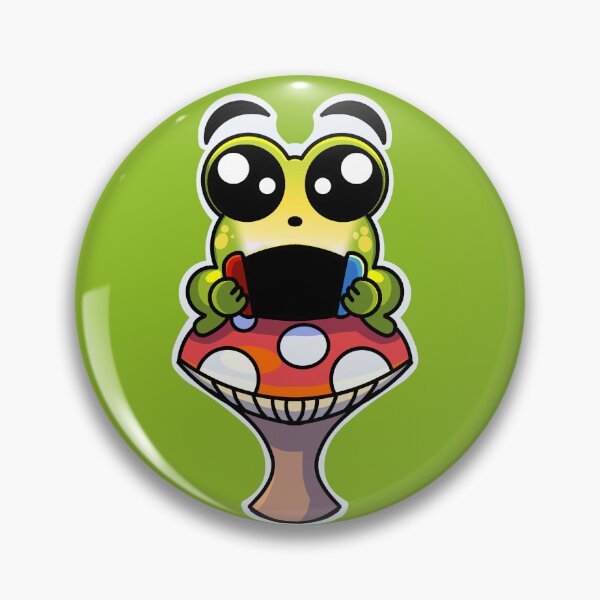 Item preview, Cute Gamer Frog on Mushroom designed and sold by DoodleDropStore.