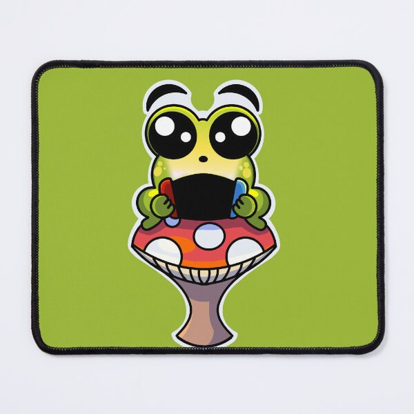 Item preview, Cute Gamer Frog on Mushroom designed and sold by DoodleDropStore.