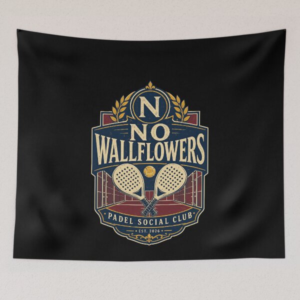Item preview, No Wallflowers Padel Club Crossed Rackets Crest designed and sold by elderberry.