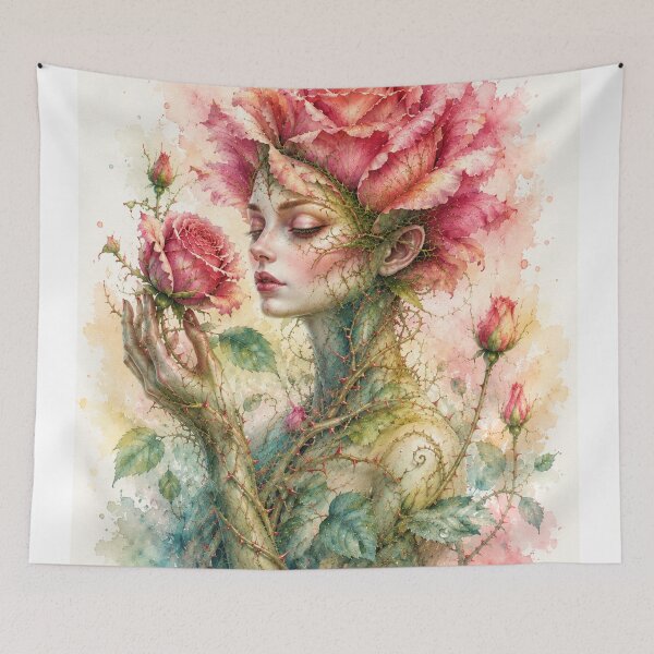 Item preview, Rose personified — a botanical dream in watercolor designed and sold by Axokris.