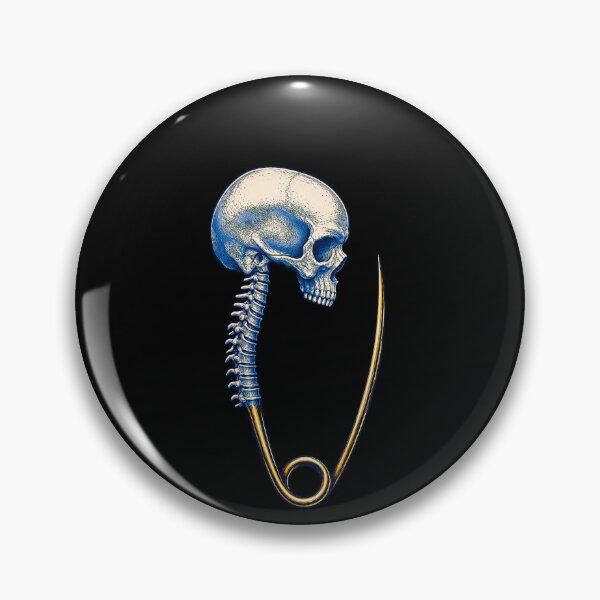Item preview, Punk Skeleton Skull With Safety Pin Gothic Art designed and sold by elderberry.