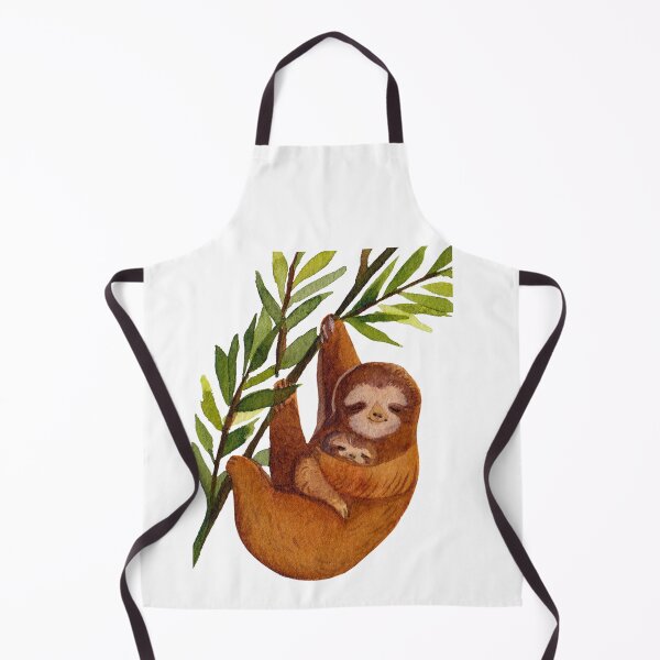 Item preview, sloth mother and baby watercolor designed and sold by introvertarts.