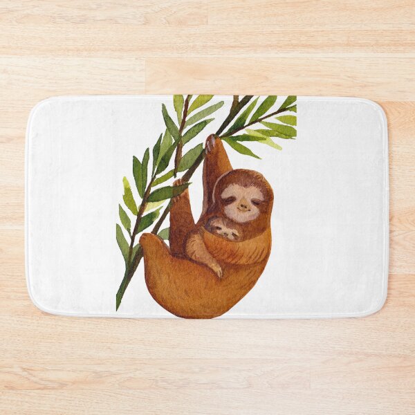 Item preview, sloth mother and baby watercolor designed and sold by introvertarts.