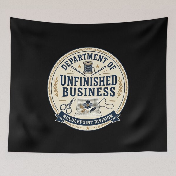 Item preview, Funny Needlepoint Division Badge Art designed and sold by elderberry.