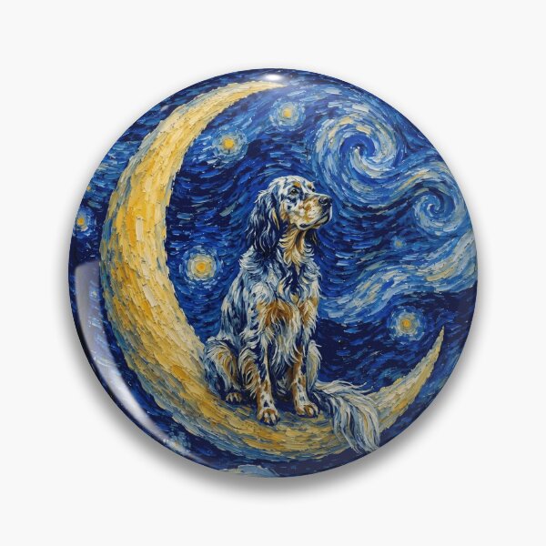 Item preview, Funny English Setter Starry Night Painting Cute Moon Stars Mom Dad Kids designed and sold by FurryHavenPH.