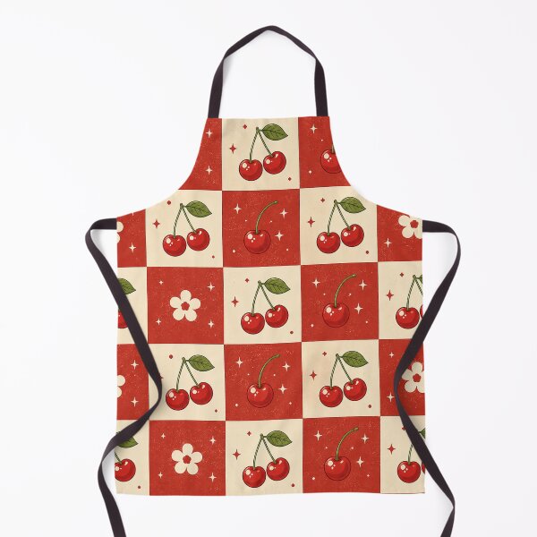 Item preview, Cherry Checkerboard Seamless Pattern – Retro Y2K Red Cherry & Cute Picnic Aesthetic designed and sold by RJACreative.