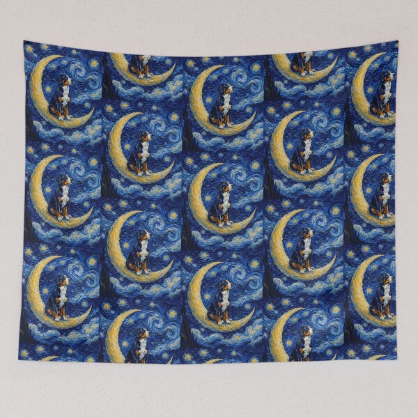 Item preview, Funny Entlebucher Mountain Starry Night Painting Cute Moon Stars Mom Dad Kids designed and sold by FurryHavenPH.