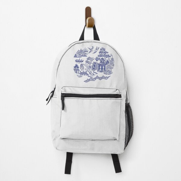 Item preview, Blue Willow Porcelain Landscape - Vintage Chinoiserie Bridge Art designed and sold by SplashTastic.