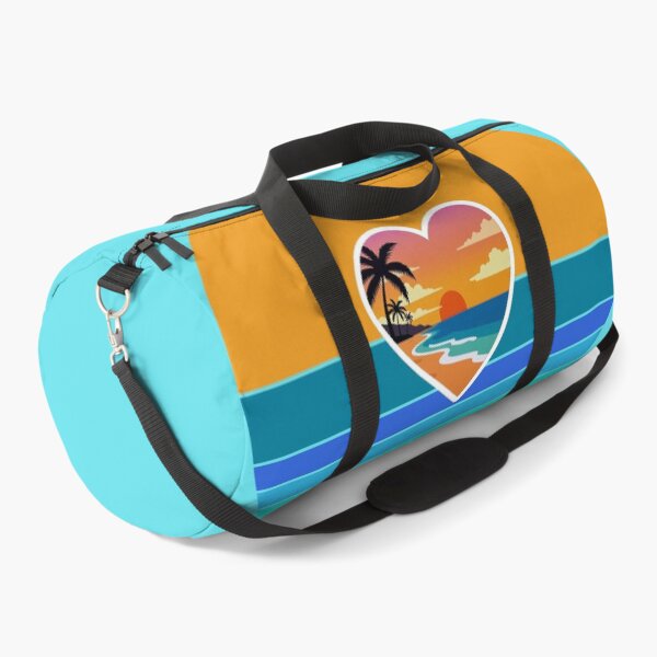 Item preview, Vintage Retro Beach in Heart on Striped Retro Sun Background designed and sold by Beachy.