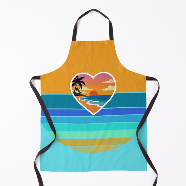 Item preview, Vintage Retro Beach in Heart on Striped Retro Sun Background designed and sold by Beachy.