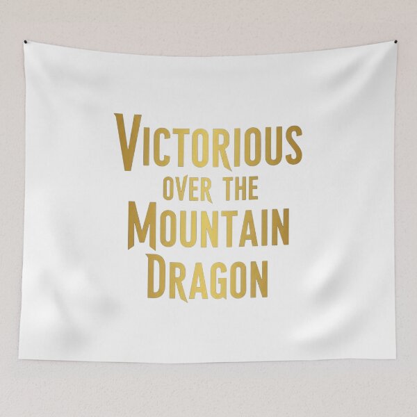Item preview, Victorious Over The Mountain Dragon Epic Fantasy Quote designed and sold by Dzblack.