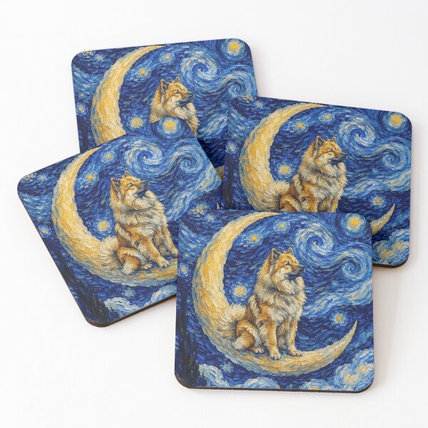 Item preview, Funny Eurasier Starry Night Painting Cute Moon Stars Mom Dad Kids designed and sold by FurryHavenPH.