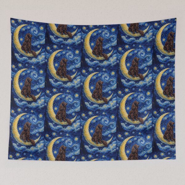 Item preview, Funny Field Spaniel Starry Night Painting Cute Moon Stars Mom Dad Kids designed and sold by FurryHavenPH.