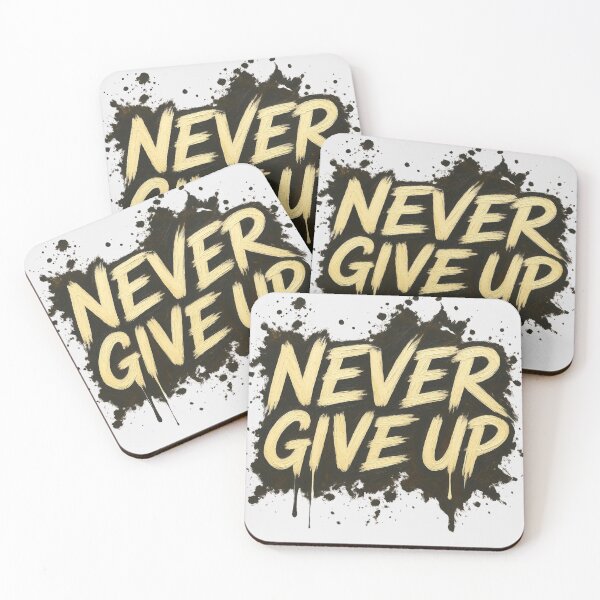 Item preview, Never Give Up Bold Motivational Typography Graphic Sticker  designed and sold by zenithdecalco.
