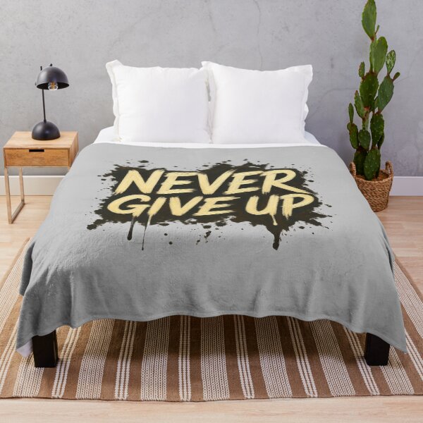 Item preview, Never Give Up Bold Motivational Typography Graphic Sticker designed and sold by zenithdecalco.