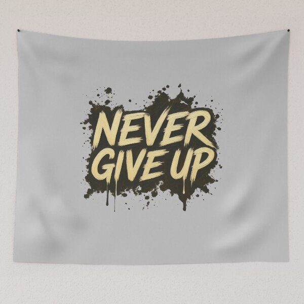 Item preview, Never Give Up Bold Motivational Typography Graphic Sticker  designed and sold by zenithdecalco.