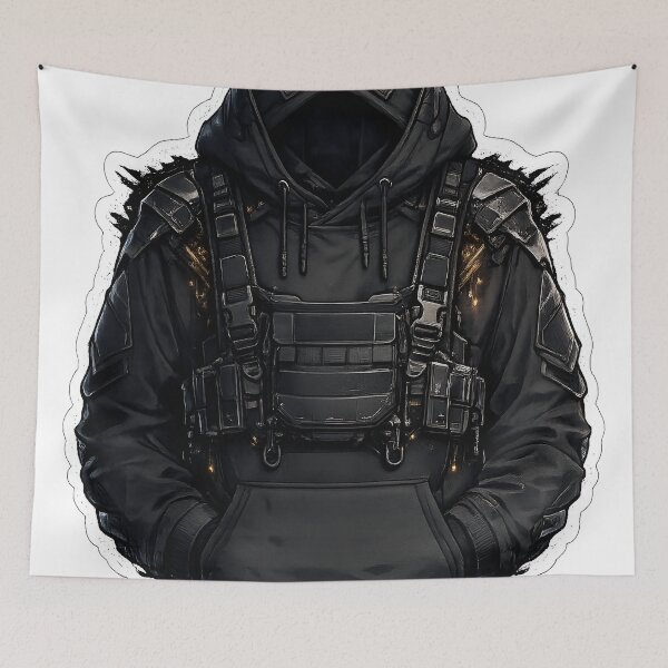 Item preview, Cyberpunk Techwear Hoodie Chest Rig Graphic designed and sold by RiteshCenter .