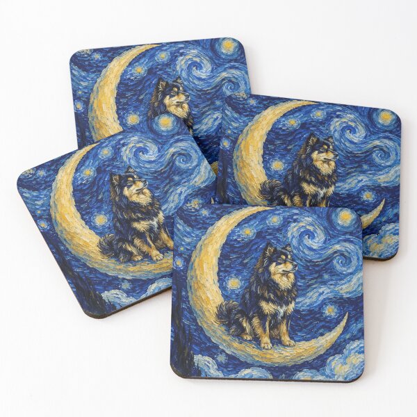 Item preview, Funny Finnish Lapphund Starry Night Painting Cute Moon Stars Mom Dad Kids designed and sold by FurryHavenPH.