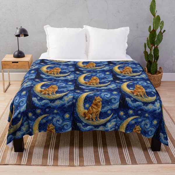 Item preview, Funny Finnish Spitz Starry Night Painting Cute Moon Stars Mom Dad Kids designed and sold by FurryHavenPH.