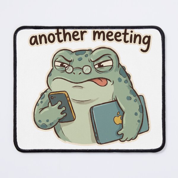 Item preview, Grumpy Frog Survived Another Meeting That Should Have Been an Email Tee designed and sold by KIDEnia.