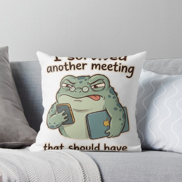 Item preview, Grumpy Frog Survived Another Meeting That Should Have Been an Email Tee designed and sold by KIDEnia.