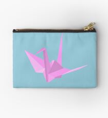 Pink Origami Crane Studio Pouch