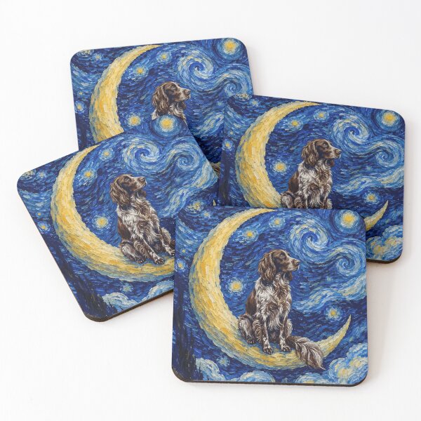 Item preview, Funny German Longhaired Pointer Starry Night Painting Cute Moon Stars Mom Dad Kids designed and sold by FurryHavenPH.